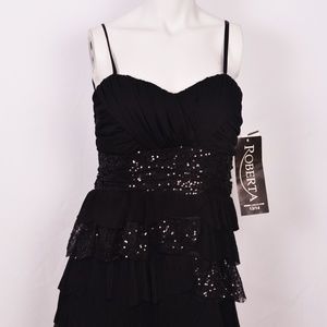 Roberta Layered Sequin Black Dress (13/14)